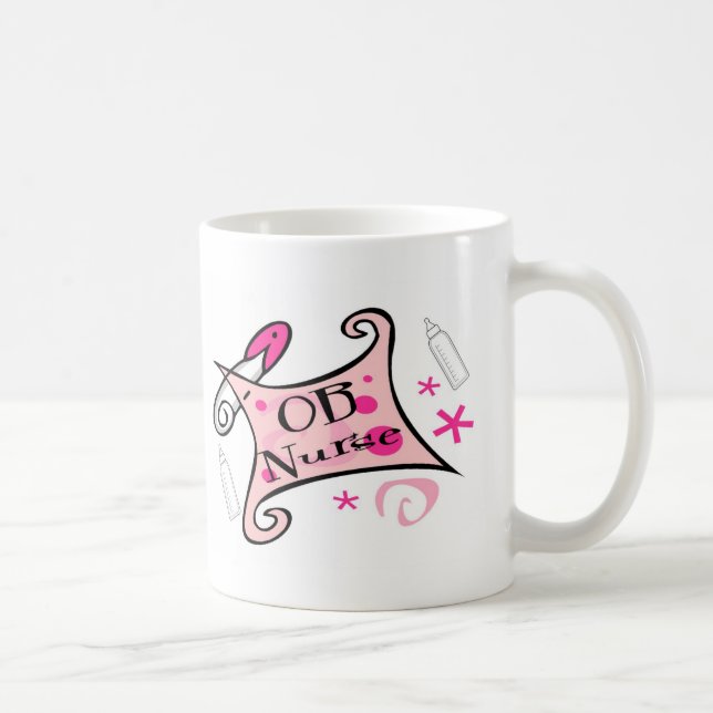 Caneca De Café Cuidados da enfermeira de OB (obstetrícia) (Direita)