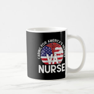 Caneca De Café Cuidando da enfermeira Va Nur Patriótica Heroes da