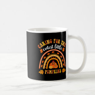 Caneca De Café Cuidando Da Mãe De Ação De Graças Mais Corajosa