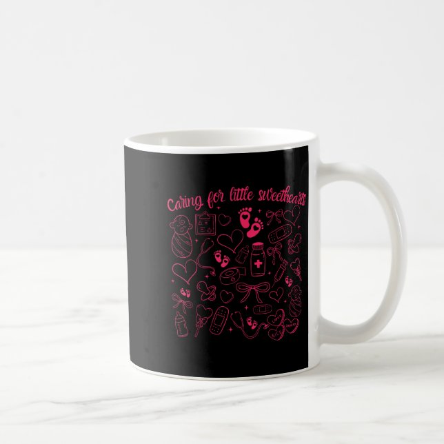 Caneca De Café Cuidando de Pequenos Queridos Enfermeira Nicu no D (Direita)