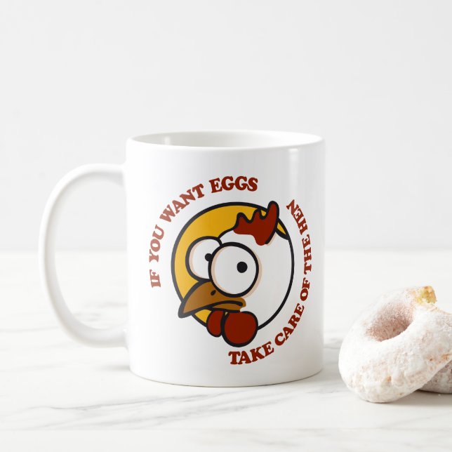Caneca De Café Cuidar da galinha 1 (Com Donut)