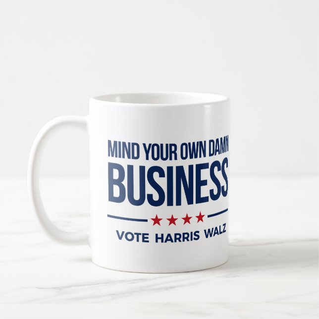 Caneca De Café Cuide da sua vida - Vote Harris Walz (Esquerda)