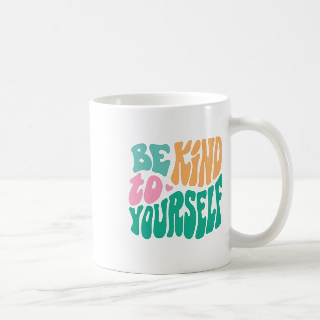 Caneca De Café Cuide de Si Mensagem Positiva Auto Cuidado Mental (Direita)