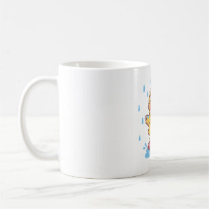 Caneca De Café Cuja Sorte É Bonita Em Casaco Amarelo