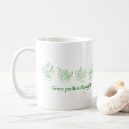 Caneca De Café Cultivar pensamentos positivos flores Mínimas