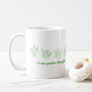 Caneca De Café Cultivar pensamentos positivos flores Mínimas