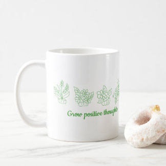 Caneca De Café Cultivar pensamentos positivos flores Mínimas
