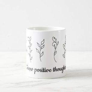 Caneca De Café Cultivar pensamentos positivos flores Mínimas   