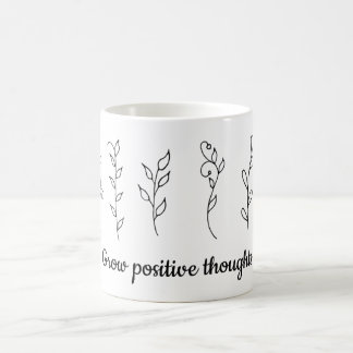 Caneca De Café Cultivar pensamentos positivos flores Mínimas