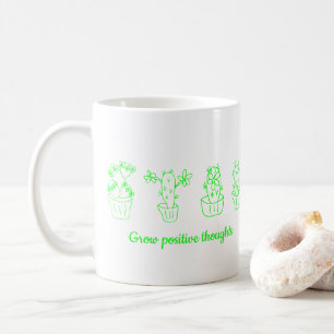 Caneca De Café Cultivar pensamentos positivos flores Mínimas
