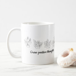 Caneca De Café Cultivar pensamentos positivos flores Mínimas