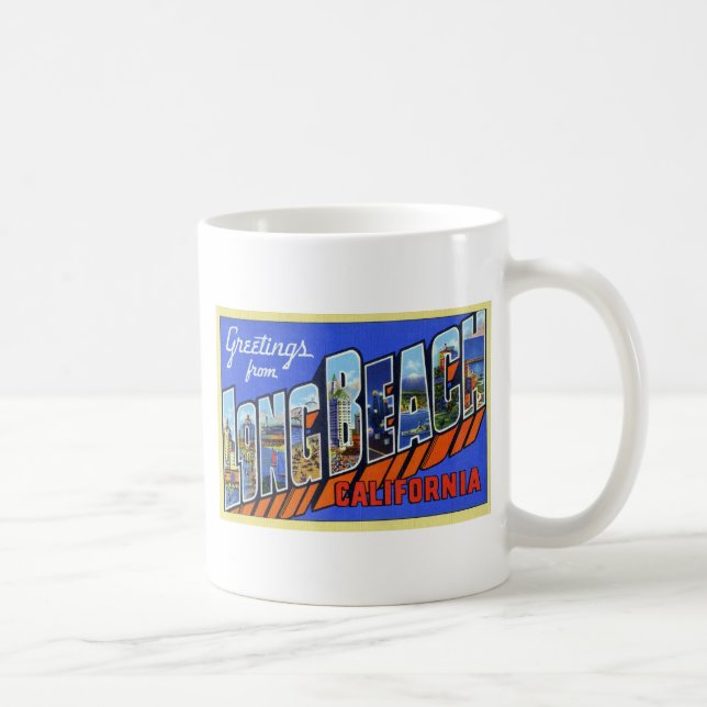 Caneca De Café Cumprimentos de Long Beach Califórnia (Direita)