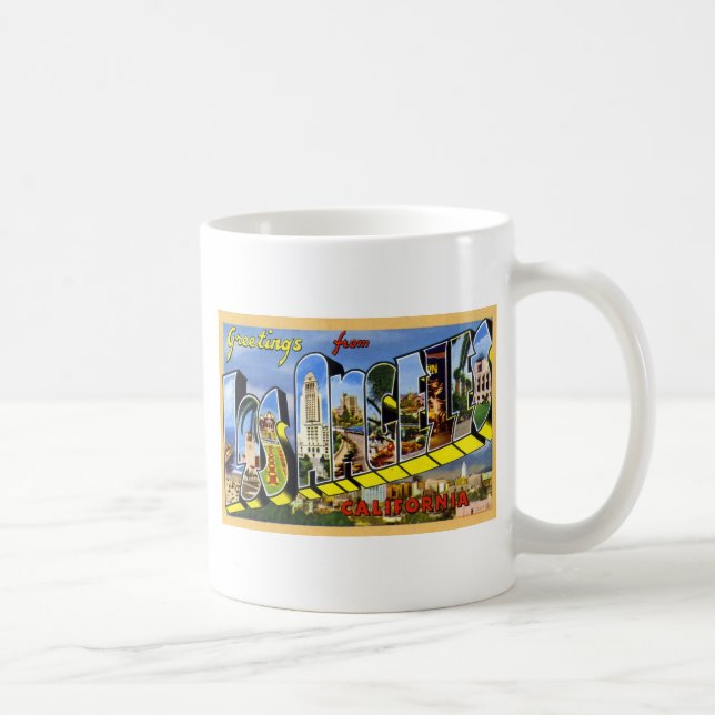 Caneca De Café Cumprimentos de Los Angeles Califórnia (Direita)
