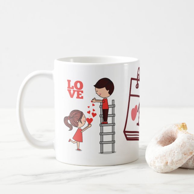Caneca De Café Cup Coffee Mug Valentine's Day (Com Donut)