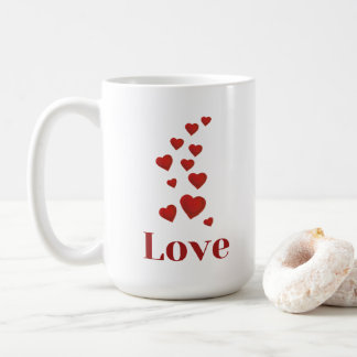 Caneca De Café Cup of LOVE with hearts.