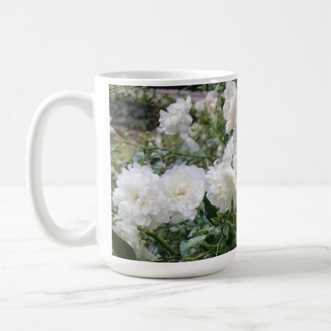 Caneca De Café Cup with white antique roses (Esquerda)