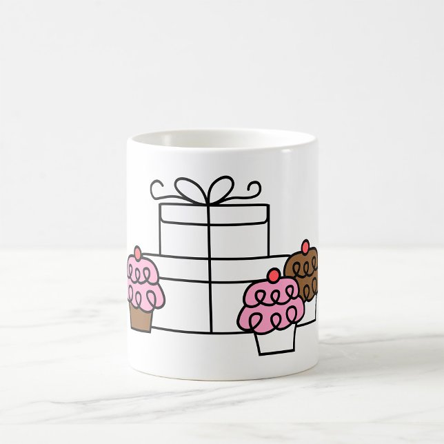 Caneca De Café Cupcake de Celebração e Caixa de Presente Doce (Criador carregado)