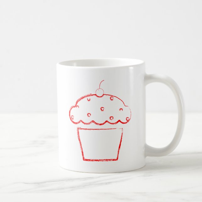 Caneca De Café cupcake de cereja (Direita)