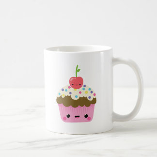 Caneca De Café Cupcake de Kawaii com a cereja na parte superior