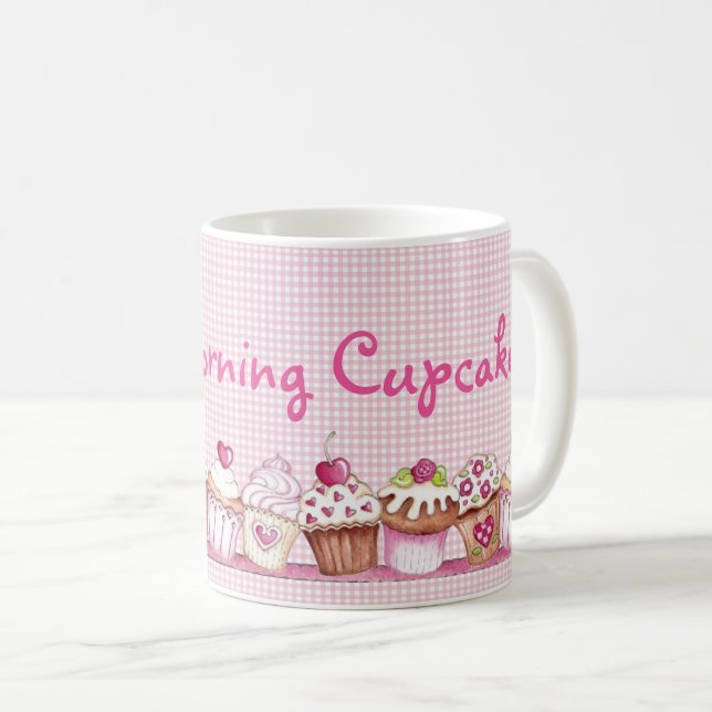 Caneca De Café Cupcake do bom dia (Frente Esquerda)