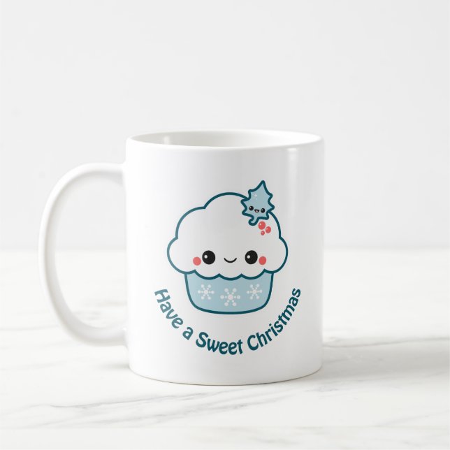 Caneca De Café Cupcake doce do Natal (Esquerda)
