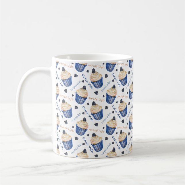 Caneca De Café Cupcakes de aquarela (Esquerda)