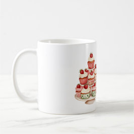 Caneca De Café Cupcakes de Morango com Creme