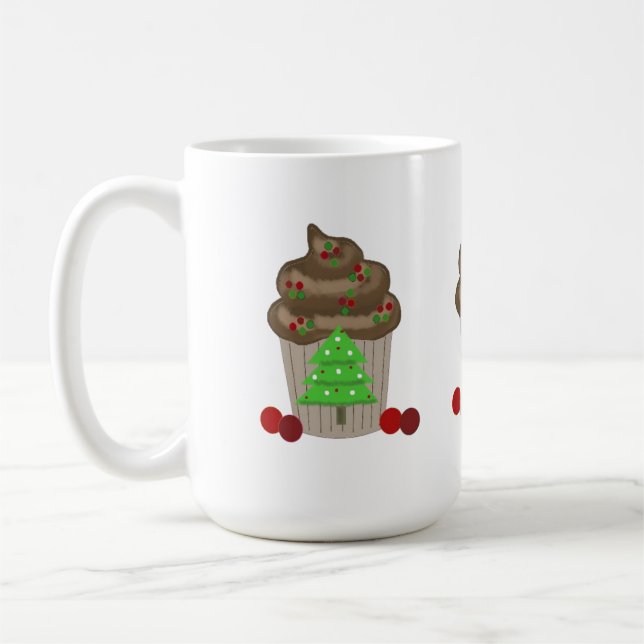 Caneca De Café Cupcakes de Natal sofisticados (Esquerda)