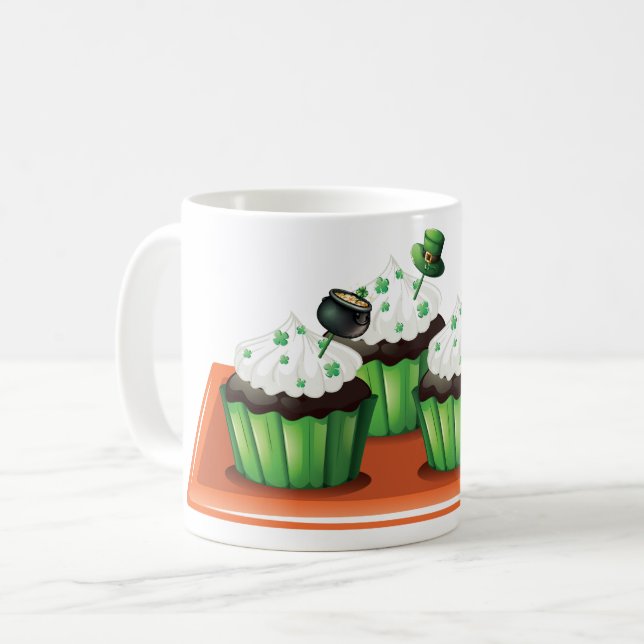 Caneca De Café Cupcakes Dias de São Patrícios (Frente Esquerda)