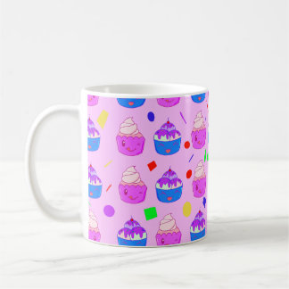Caneca De Café Cupcakes Kawaii bonitos padrão contínuo