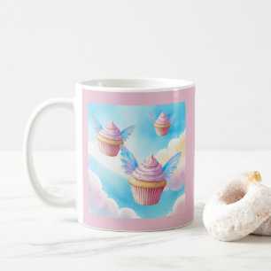 Caneca De Café Cupcakes voadores no céu