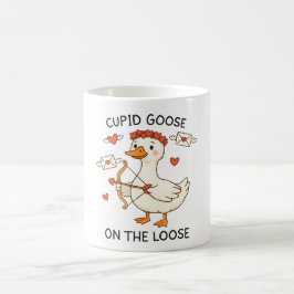 Caneca De Café Cupid Goose On The Loose – Cute Valentine Goose