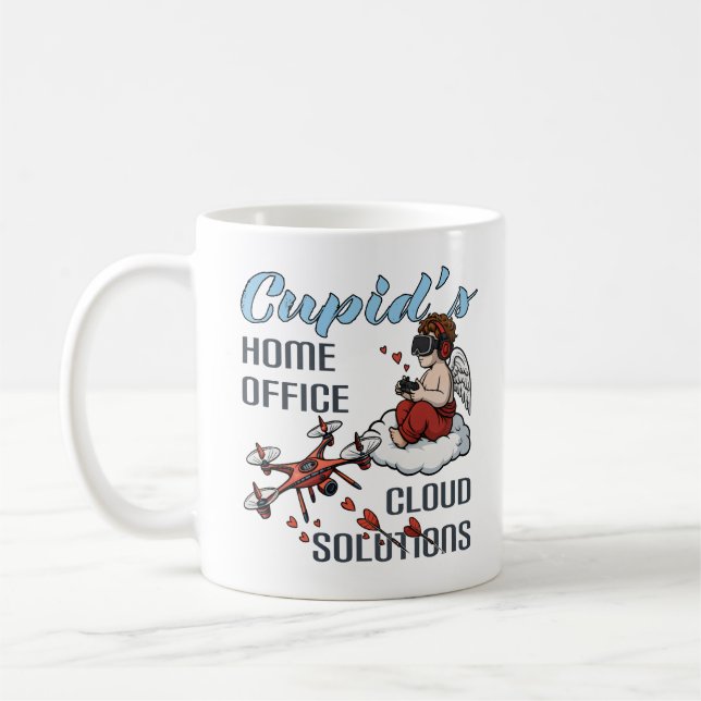 Caneca De Café Cupid’s Home Office, Drone Valentine’s Day (Esquerda)