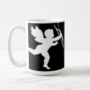 Caneca De Café Cupido Branco De Mug A Preto