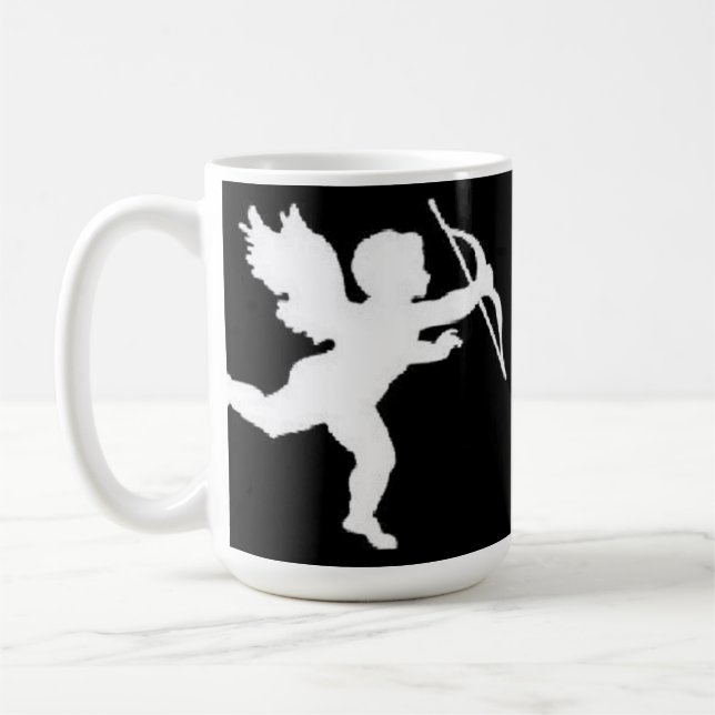 Caneca De Café Cupido Branco De Mug A Preto (Esquerda)