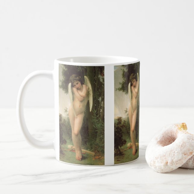 Caneca De Café Cupido (Cupidon) Angel Portrait de Bouguereau (Com Donut)