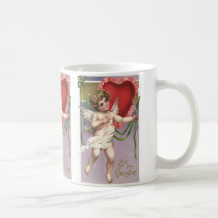 Caneca De Café Cupido do Dia dos Namorados Vitoriano Antigo com C