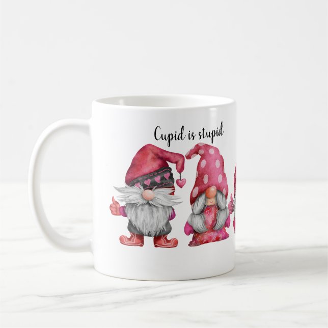 Caneca De Café Cupido Engraçado É Gnomos Namorados De Aquarela Es (Esquerda)
