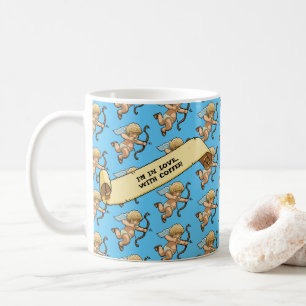 Caneca De Café Cupido Estou Apaixonado Por Café! Padrão do Dia do