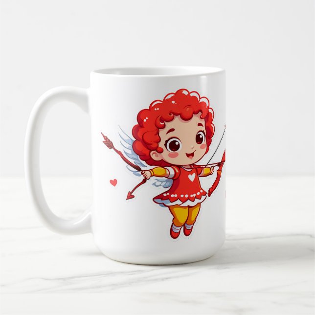Caneca De Café Cupido Fofo Com Arco e Flecha (Esquerda)
