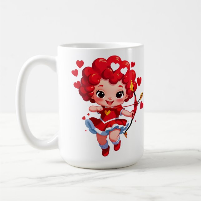 Caneca De Café Cupido Fofo Com Arco e Flecha (Esquerda)