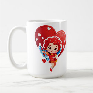 Caneca De Café Cupido Fofo Com Arco e Flecha