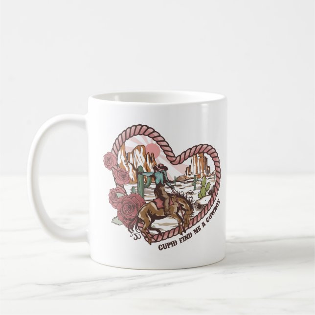 Caneca De Café Cupido Me Encontra Um Cowboy (Esquerda)