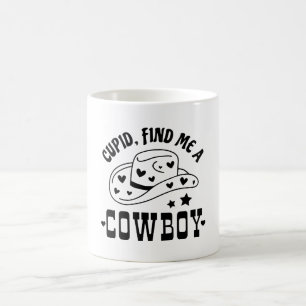 Caneca De Café Cupido Me Encontra Um Vaqueiro Ocidental