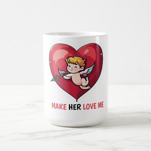 Caneca De Café Cupido no Coração Vermelho (Centro)