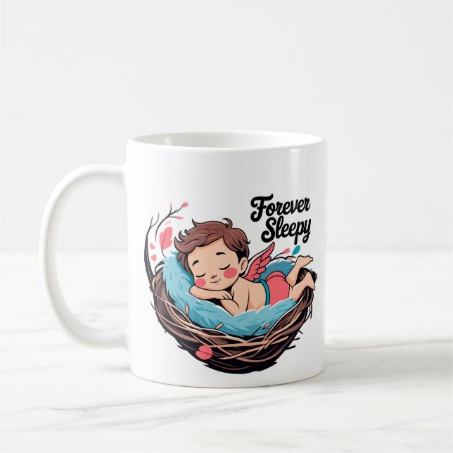 Caneca De Café Cupido: para sempre sonolência (Esquerda)