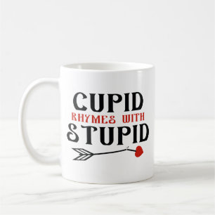 Caneca De Café Cupido Rhymes Com Estúpidos