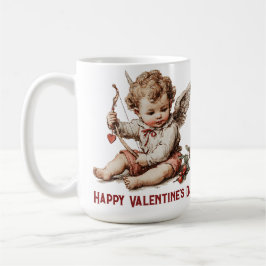 Caneca De Café Cupido Vintage com Arco de Coração