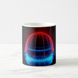 Caneca De Café Cúpula Geodésica Vermelha Branca e Azul Patriótica