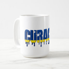 Caneca De Café Curaçao Drip | Desenho de Bandeira Caribenha | Ven